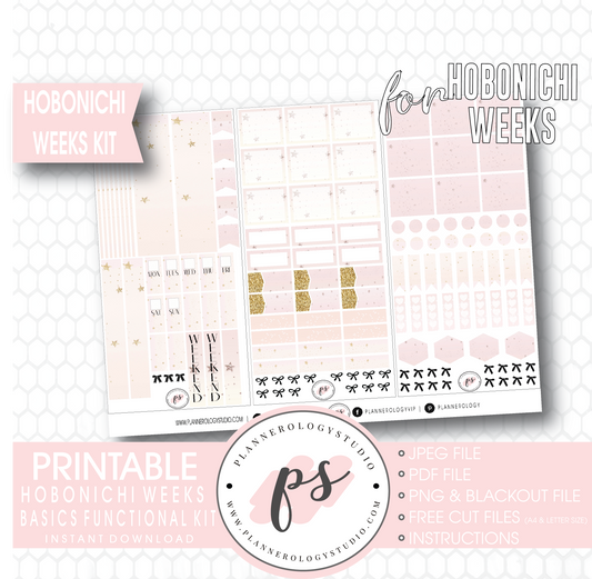 Hobonichi Weeks Functional & Basics Digital Printable Planner Stickers Kit - Plannerologystudio