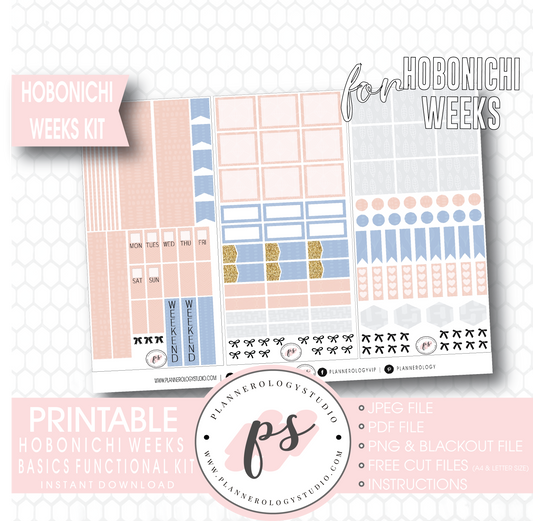 Hobonichi Weeks Functional & Basics Digital Printable Planner Stickers Kit - Plannerologystudio