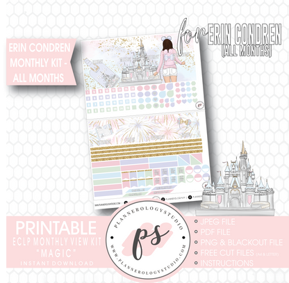 Magic (Disney Inspired) Undated Monthly View Kit (All Months) Digital Printable Planner Stickers (for use with Erin Condren) - Plannerologystudio