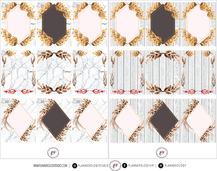 Fall/Autumn Theme Full Box (1.5" x 1.9") Printable Digital Planner Stickers - Plannerologystudio