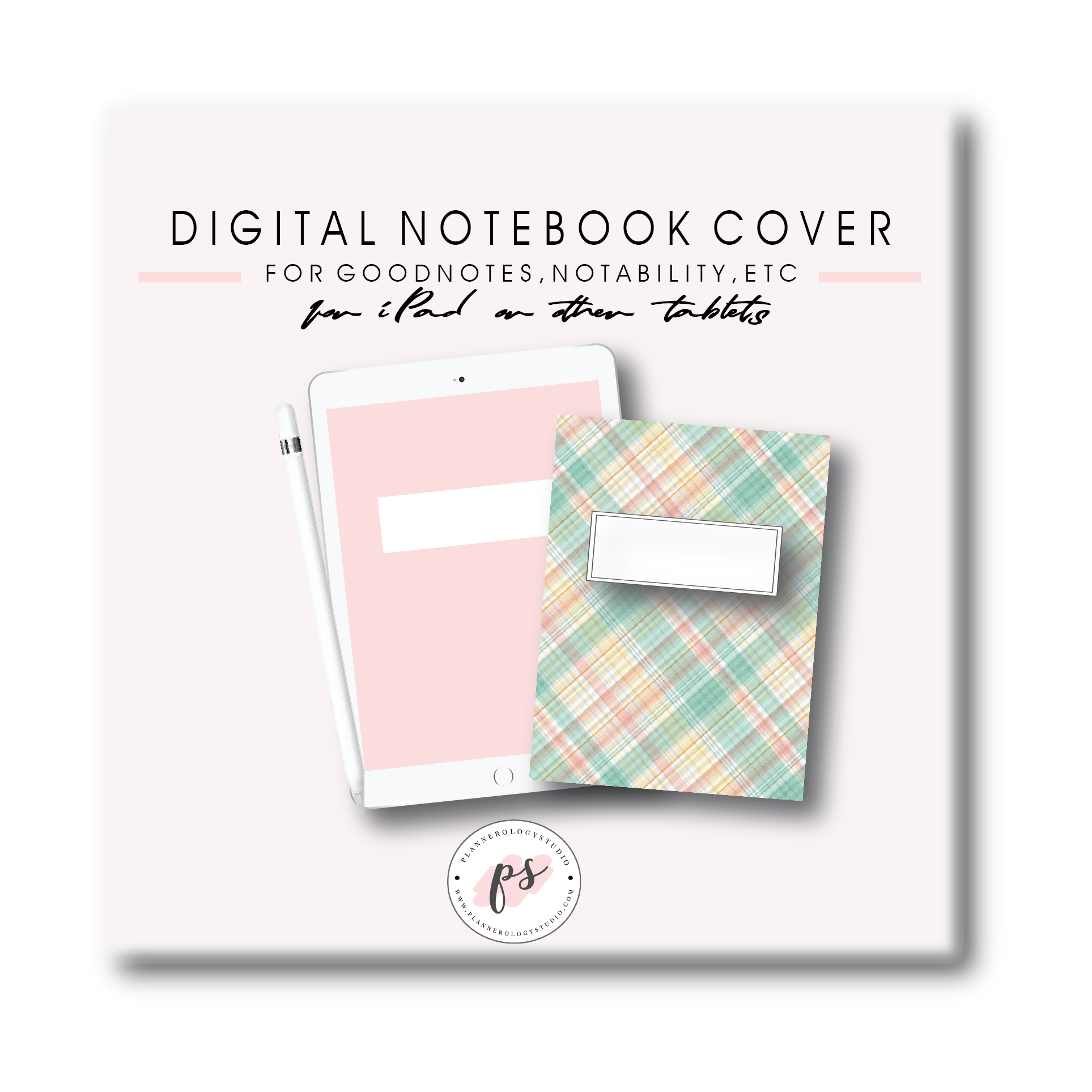 Digital Planner Notebook Cover for iPad/Tablet and GoodNotes/Notabilty/etc (Freebie) - Plannerologystudio